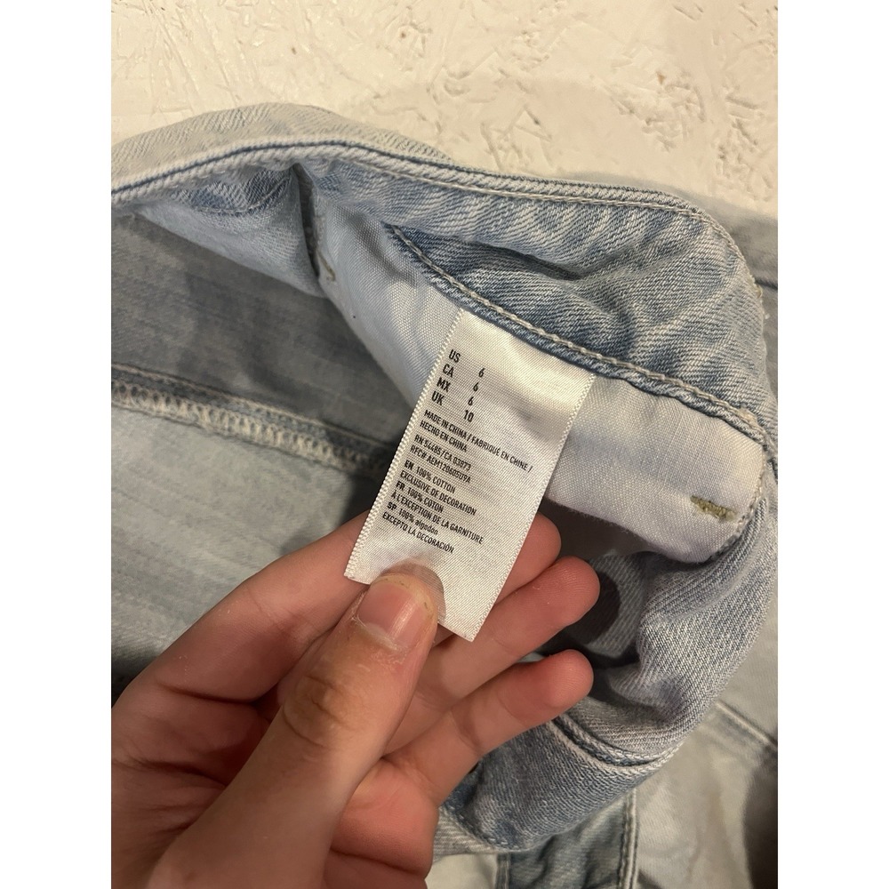 American Eagle Skirt Mini Stretch Button Front Blue Denim Women's 6‎ - Picture 5 of 9